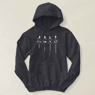 Baseball Lustiger Sport Zitat Essen Schlafen Wiede Hoodie