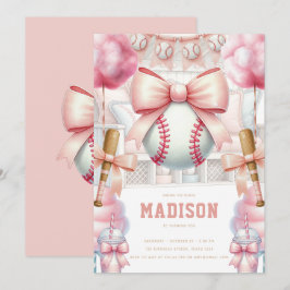 Baseball Luxury Birthday Girly Sports Theme Einladung