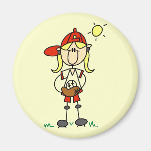 Baseball Mädchen Mit Handschuh T-Shirts und Gesche Magnet