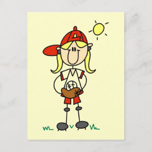 Baseball Mädchen Mit Handschuh T-Shirts und Gesche Postkarte