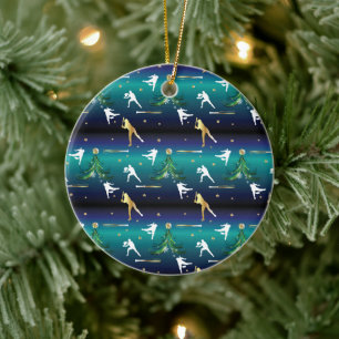 Baseball Mädchen Softball Weihnachten Keramik Ornament