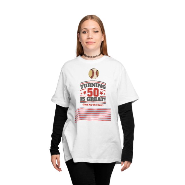 Baseball Mama 50. Geburtstag T-Shirt (Von Creator hochgeladen)