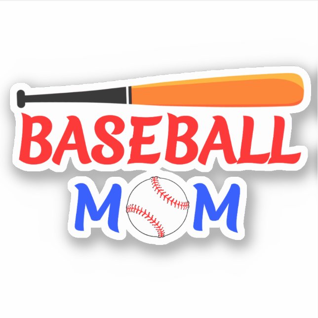 Baseball-Mama Aufkleber (Vorderseite)