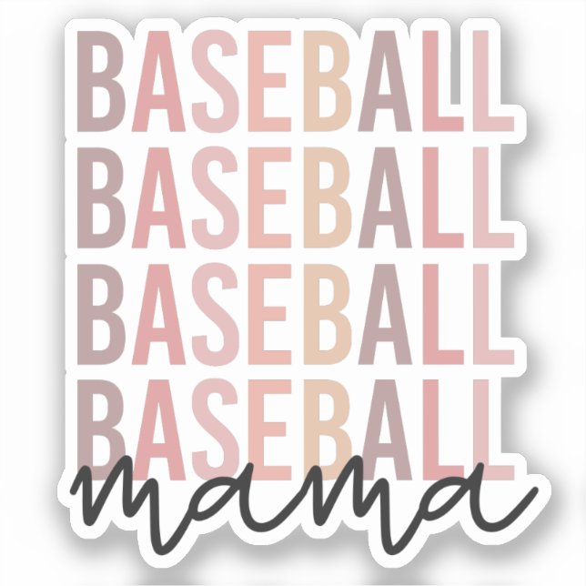 Baseball Mama | Baseball-Mama Aufkleber (Vorderseite)