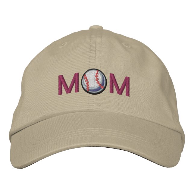 Baseball-Mama Bestickte Baseballkappe (Vorderseite)