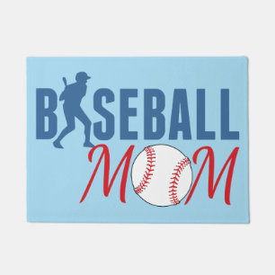 Baseball-Mama-Blau Fußmatte