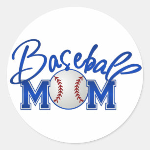 Baseball-MAMA blau Runder Aufkleber