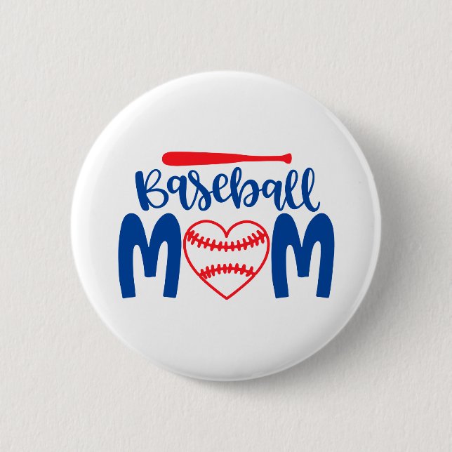 Baseball-Mama Button (Vorderseite)