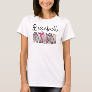 Baseball-Mama, Coquette Bow Baseball Mama T-Shirt