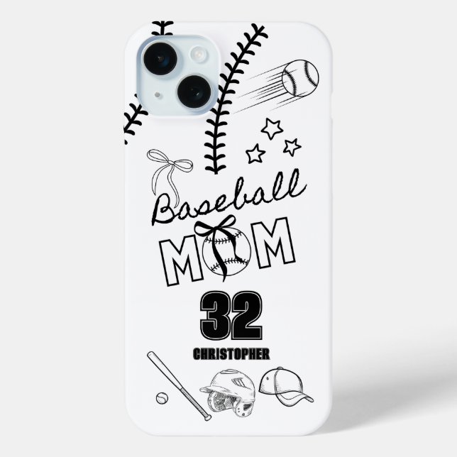 Baseball Mama Coquette Bow Case-Mate iPhone Hülle (Rückseite)