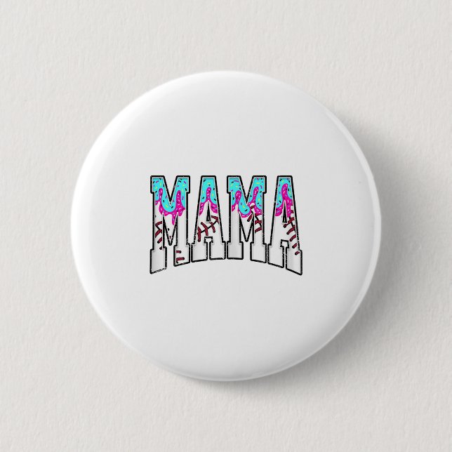 Baseball Mama Coquette Bow Game Day Baseball Mama Button (Vorderseite)