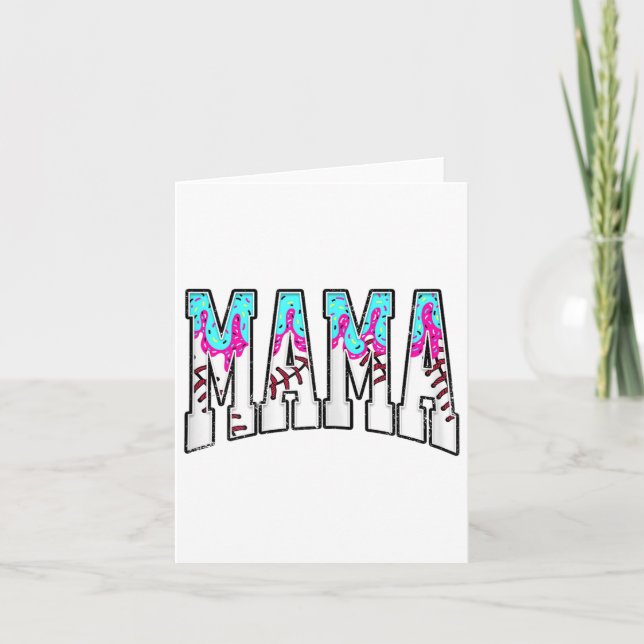 Baseball Mama Coquette Bow Game Day Baseball Mama Karte (Vorderseite)