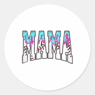 Baseball Mama Coquette Bow Game Day Baseball Mama Runder Aufkleber