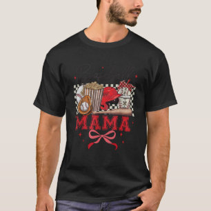 Baseball Mama Coquette Bow Game Day Baseball Mama T-Shirt