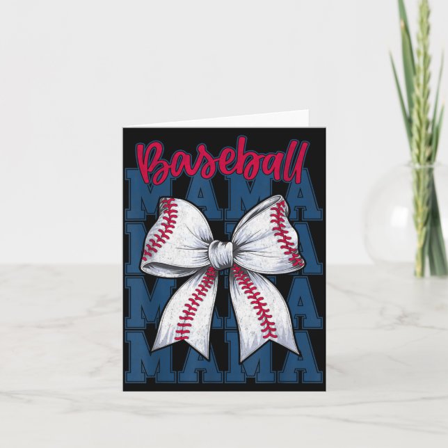 Baseball Mama Coquette Bow Game Day Baseball Mom M Karte (Vorderseite)