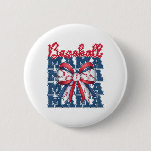 Baseball Mama Coquette Bow Mama Mütter Tag Button