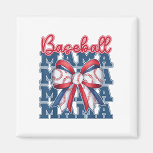 Baseball Mama Coquette Bow Mama Mütter Tag Magnet