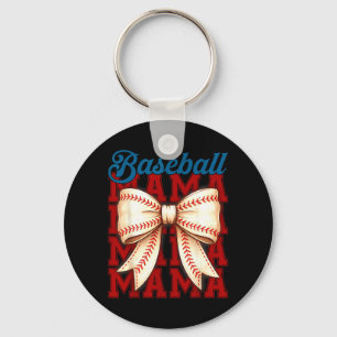 Baseball-Mama Coquette-Schleife Spieltag Baseball- Schlüsselanhänger