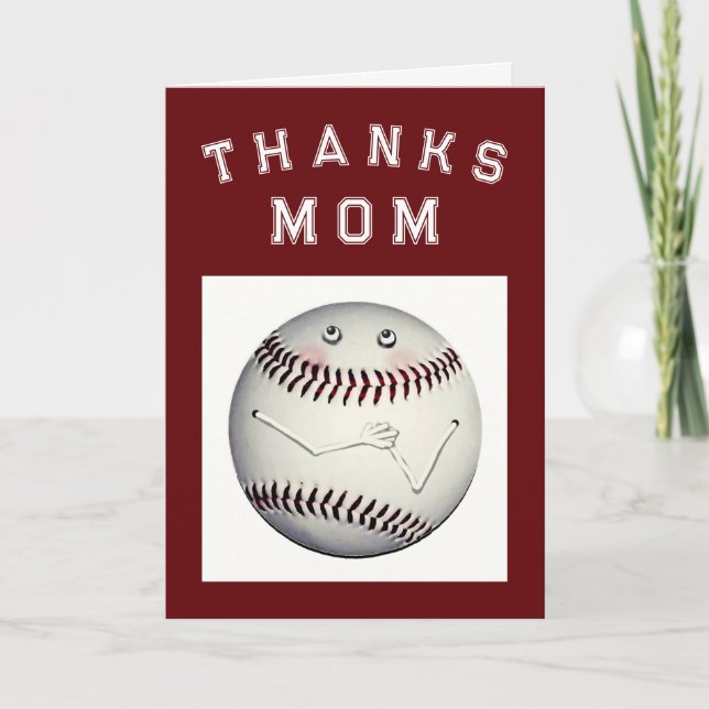 Baseball-Mama Danke-Card Dankeskarte (Vorderseite)