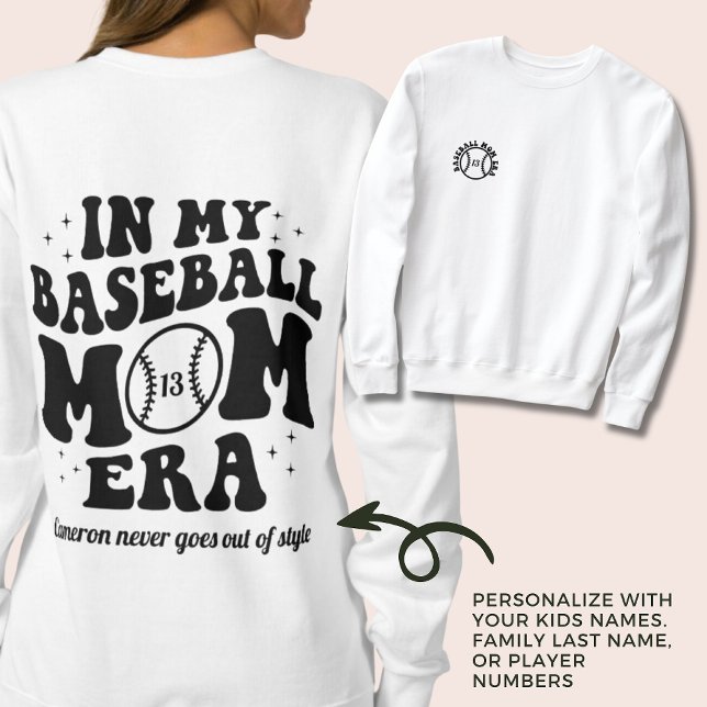 Baseball Mama Era Sweatshirt Individuelle Name Gam (Baseball Mom Era Sweatshirt Custom Name Game Day Sweater for Mom. Team Mom Gift)
