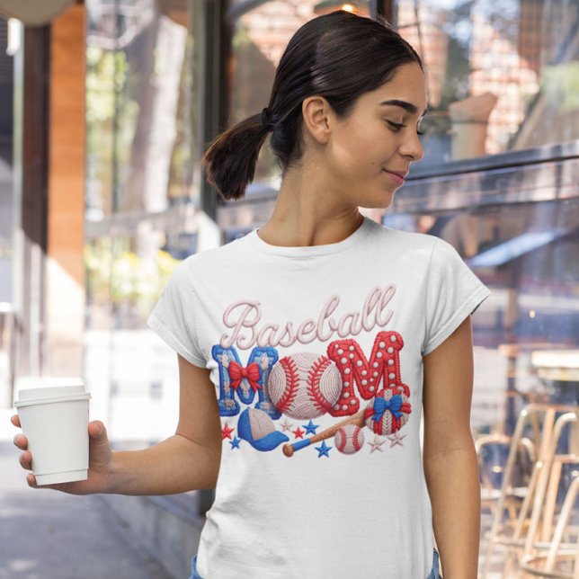 Baseball-Mama-Faux-Yarn-Stil  Tri-Blend Shirt (Von Creator hochgeladen)