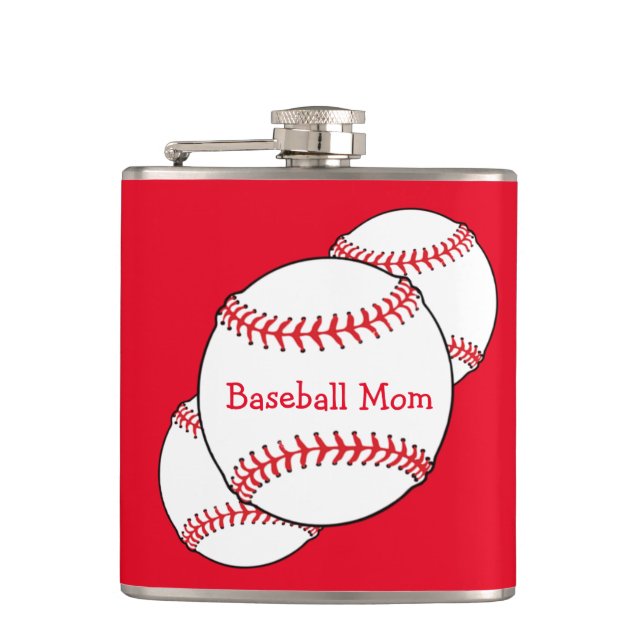 Baseball-Mama Flachmann (Vorderseite)