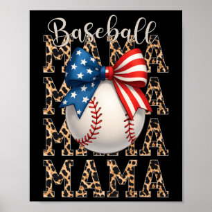Baseball Mama Game Day Baseball USA 4. Juli Mo Poster