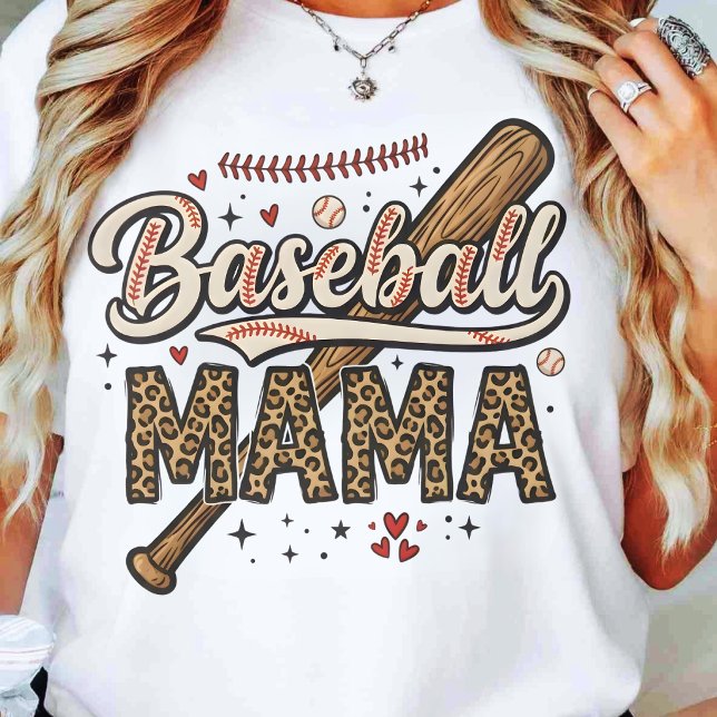 Baseball Mama Game Day Sports Mom T-Shirt (Von Creator hochgeladen)