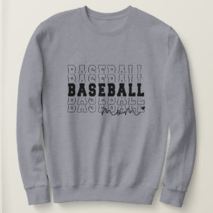 Baseball Mama Grau Personalisiert Sweatshirt