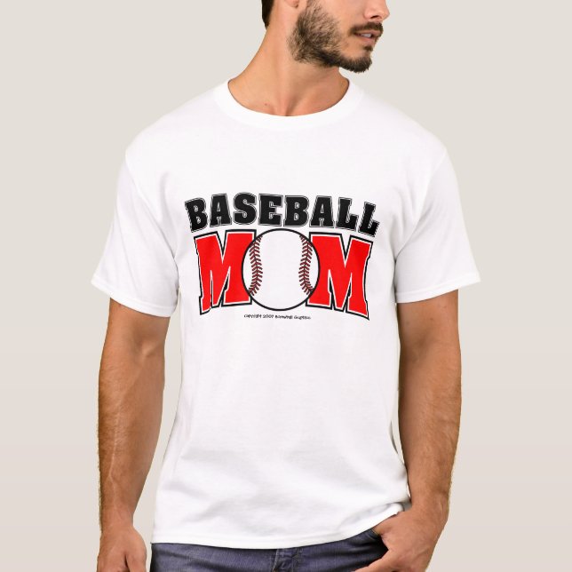 Baseball-Mama-grundlegender T - Shirt (Vorderseite)