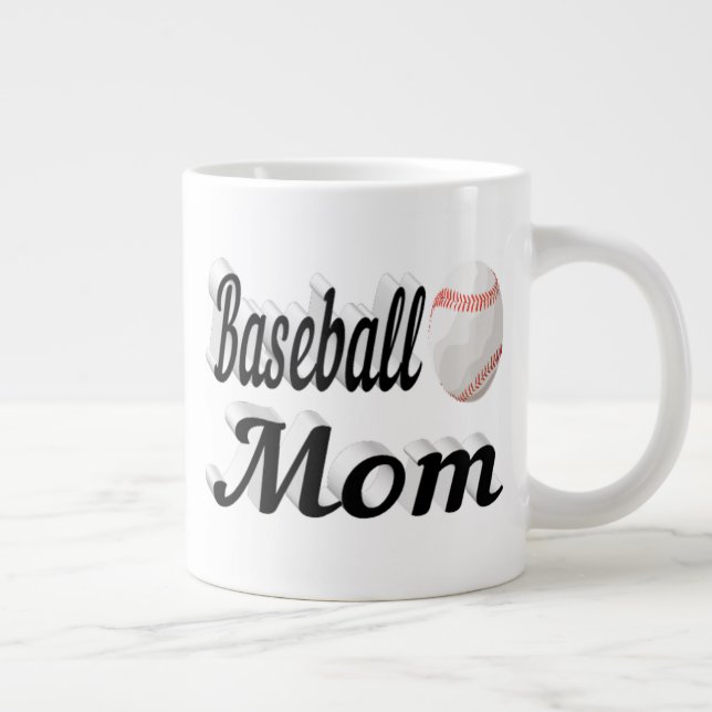 Baseball Mama Halbtext Riesenkaffee Tasse (Rechts)