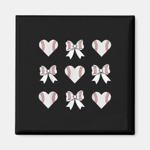 Baseball Mama Herz mit Coquette Bow Mütter Tag Magnet