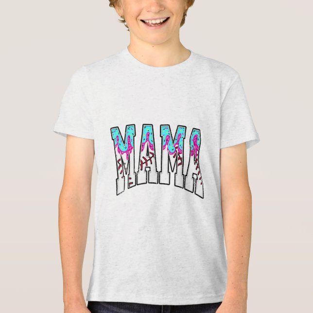 Baseball Mama Ice Tropfen mit Sprinklen Baseba Tri-Blend Shirt (Vorderseite)