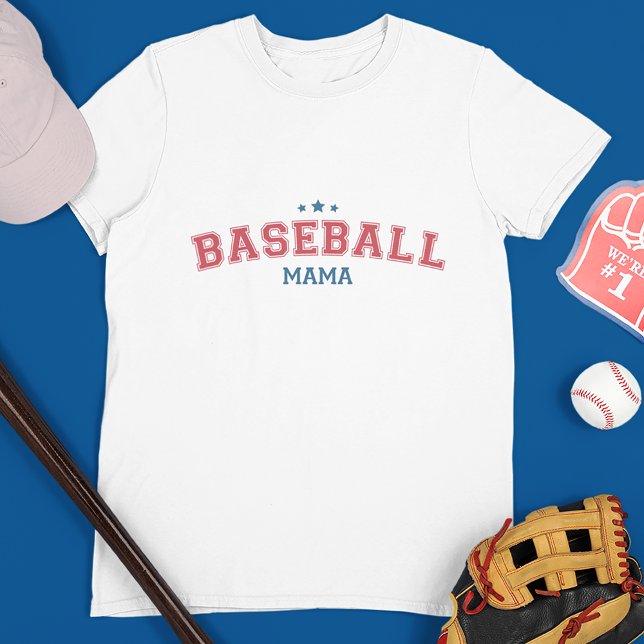 Baseball Mama in Rot und Blau T-Shirt (Von Creator hochgeladen)
