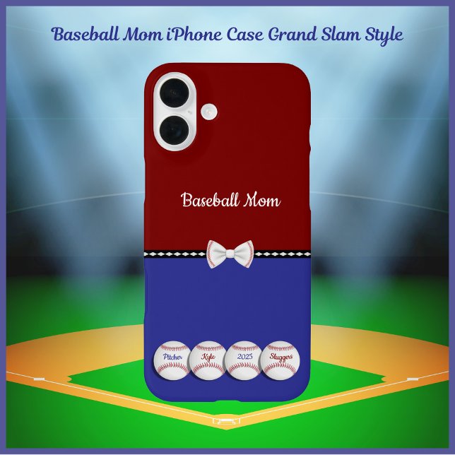 Baseball Mama iPhone Case Großer Slam Stil (Baseball Mom iPhone Case Grand Slam Style)