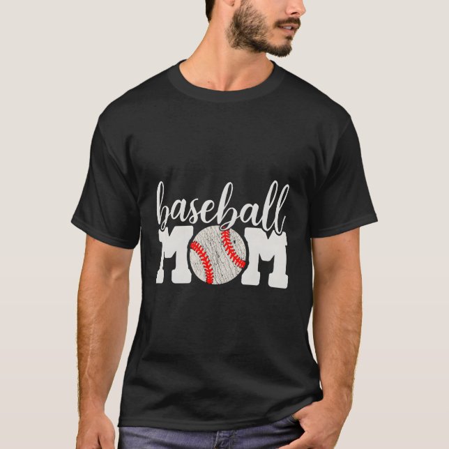 Baseball-Mama jubelt Mutter von T-Shirt (Vorderseite)