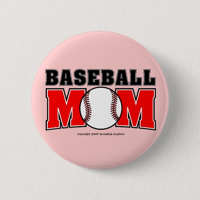 Baseball-Mama-Knopf Button (Vorderseite)