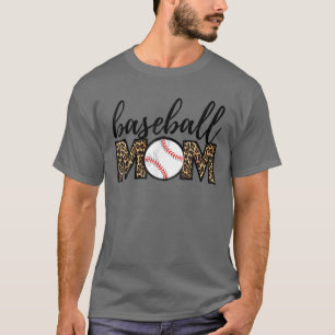 Baseball Mama Leopard Funny Softball Mama Mutter D T-Shirt