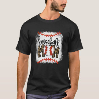 Baseball Mama Leopard Funny Softball Mama Mutter D T-Shirt