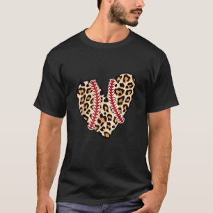 Baseball Mama Leopard Funny Softball Mama Mutter D T-Shirt