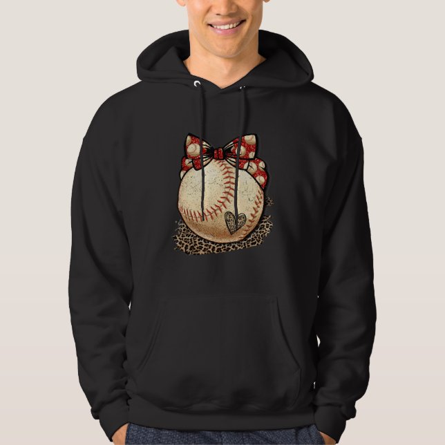 Baseball-Mama Leopard Softball-Mama Muttertag C Hoodie (Vorderseite)