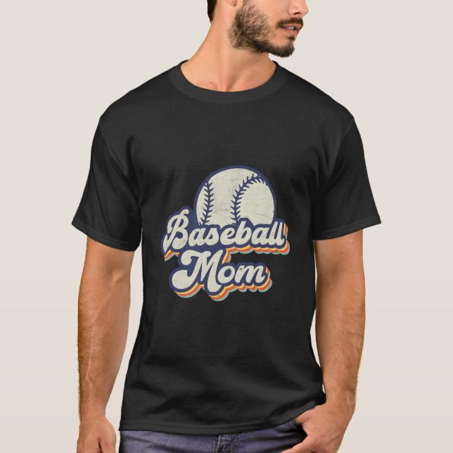 Baseball-Mama Mama-Muttertag T-Shirt (Vorderseite)