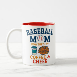 Baseball-Mama mit Kaffee und Heiterkeit Zweifarbige Tasse