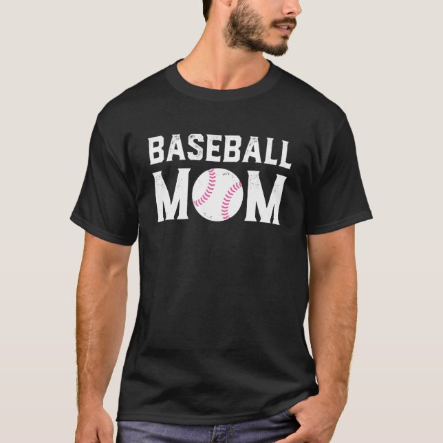 Baseball Mama Mommy Mama Mother Day Women Retro B T-Shirt (Vorderseite)