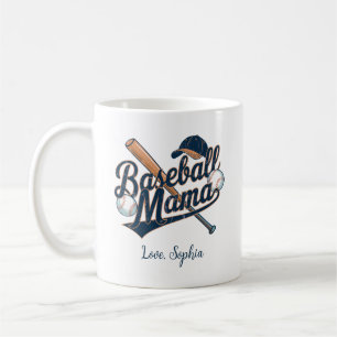 Baseball Mama, Muttertag benutzerdefinierter Name Kaffeetasse