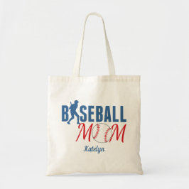 Baseball-Mama Niedlich Monogram Blue Red Tragetasche