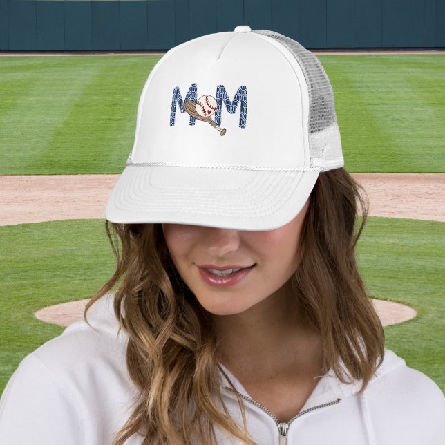 Baseball Mama Niedlich Navy Preppy Sports Mama Truckerkappe (Von Creator hochgeladen)