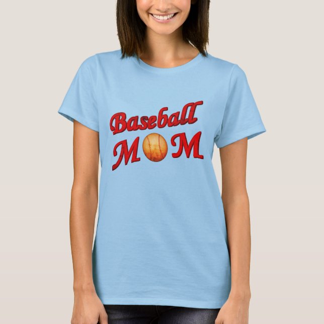 Baseball-Mama Niedlich T-Shirt (Vorderseite)