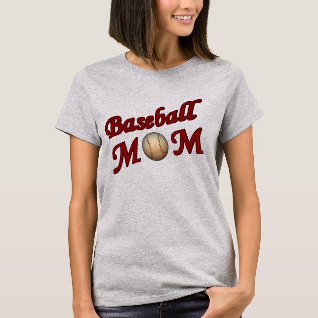 Baseball-Mama Niedlich T-Shirt (Vorderseite)