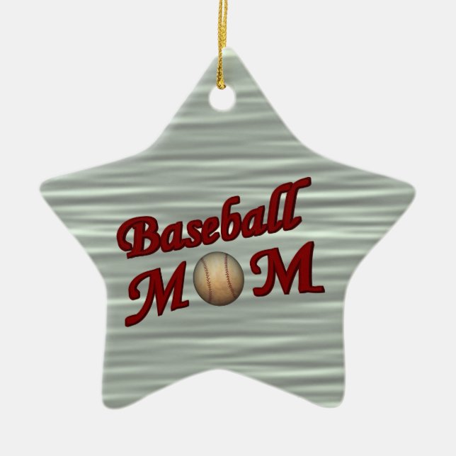 Baseball-Mama-niedliche kundengerechte Verzierung Keramik Ornament (Vorne)